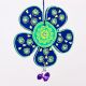 Handmade Wooden Flower Christmas Hanging - Red-Yellow, Green-Pink, Blue-Green, Sky Blue-Orange